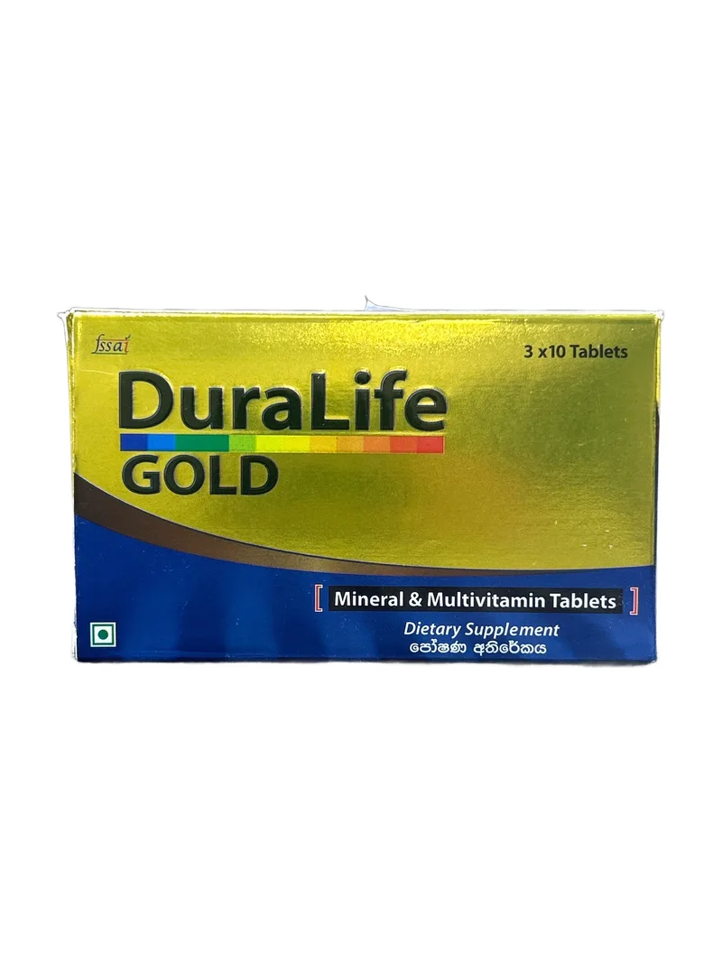 Duralife Gold Card of 10 tablets Mineral & multivitamin tablets