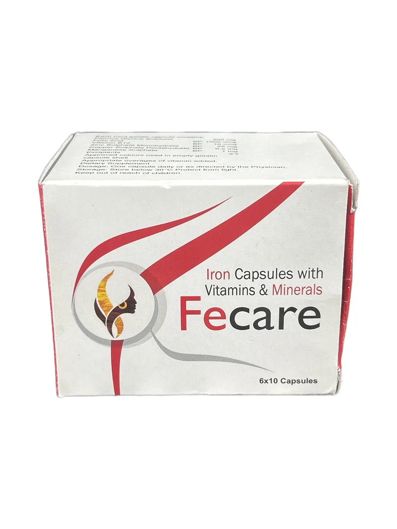 Fecare Card of 10 capsules Iron with vitamins & minerals