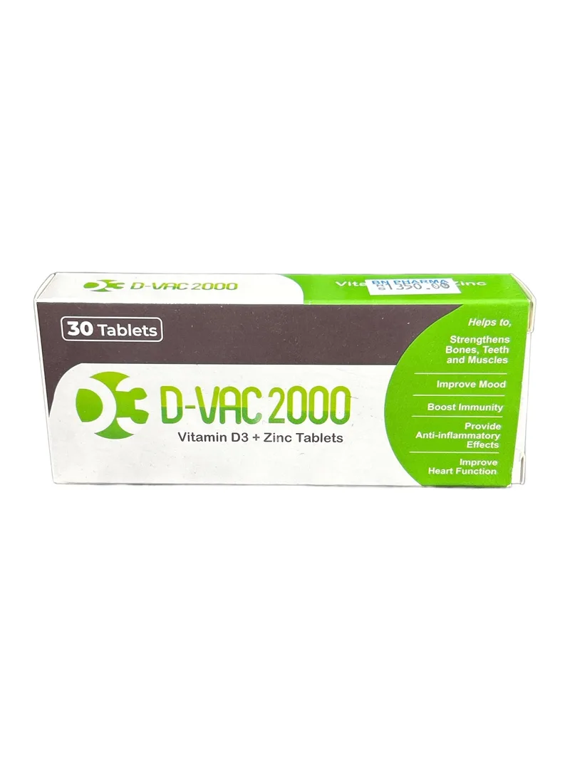 D-Vac 2000IU Card of 10 tablets Vitamin D3