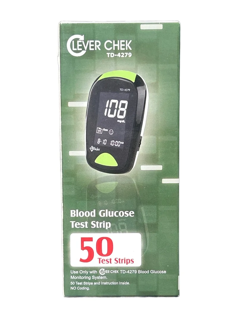 Clever Chek Blood Glucose Test Strip (TD-4279) 50 strips