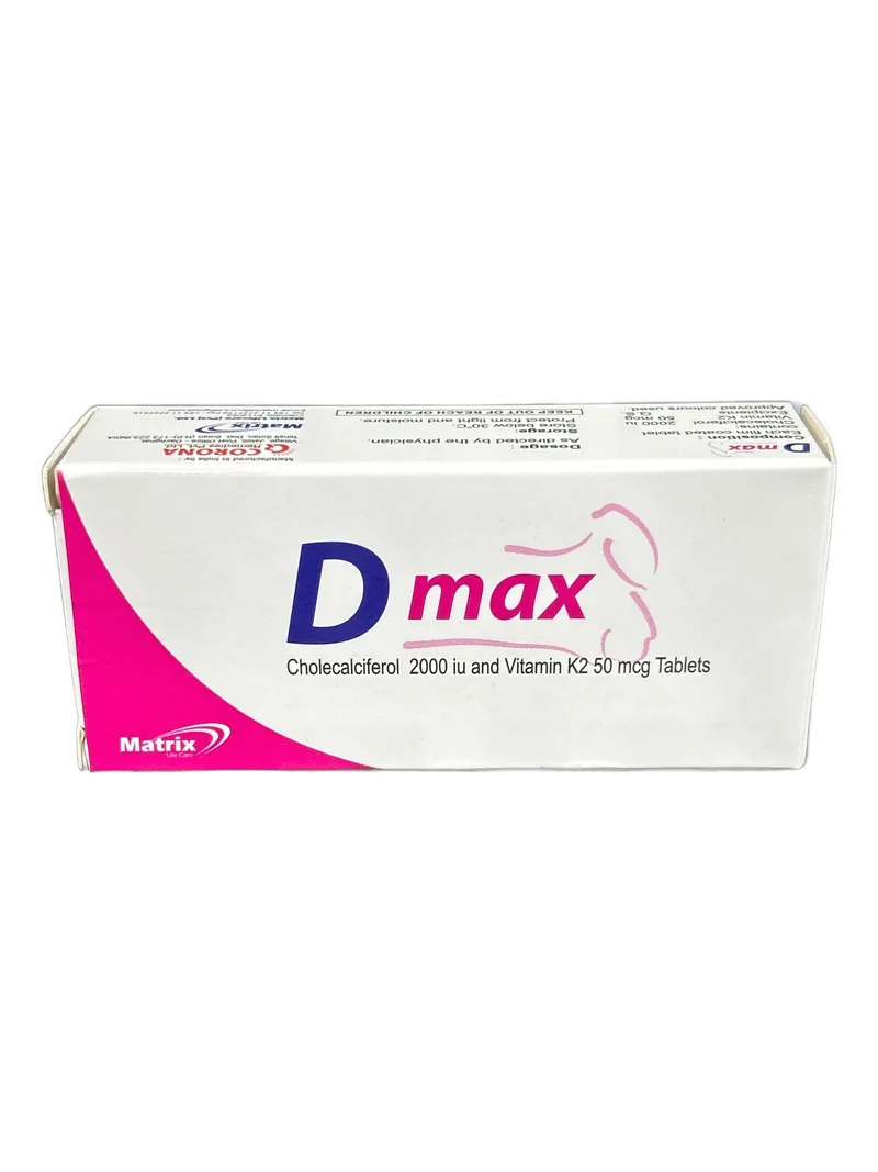D Max 2000IU Card of 10 tablets Colecalciferol (vitamin D3)