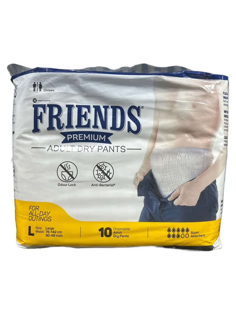 Friends Adult Dry Pants - 10s Large (L) Disposable Adult Dry Pants