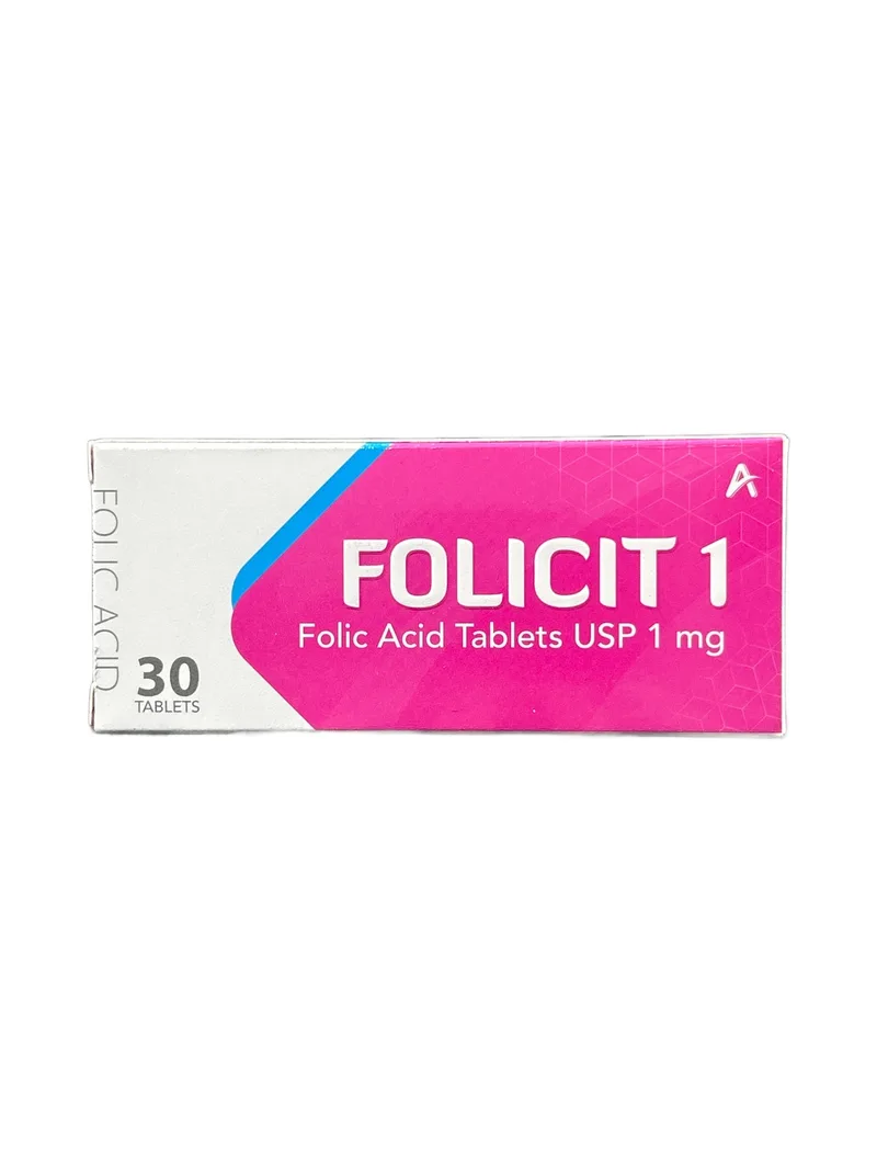 Folicit 1mg Box of 30 tablets Folic acid tablets