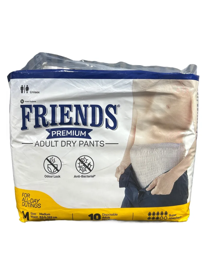 Friends Adult Dry Pants - 10s Medium (M) Disposable Adult Dry Pants