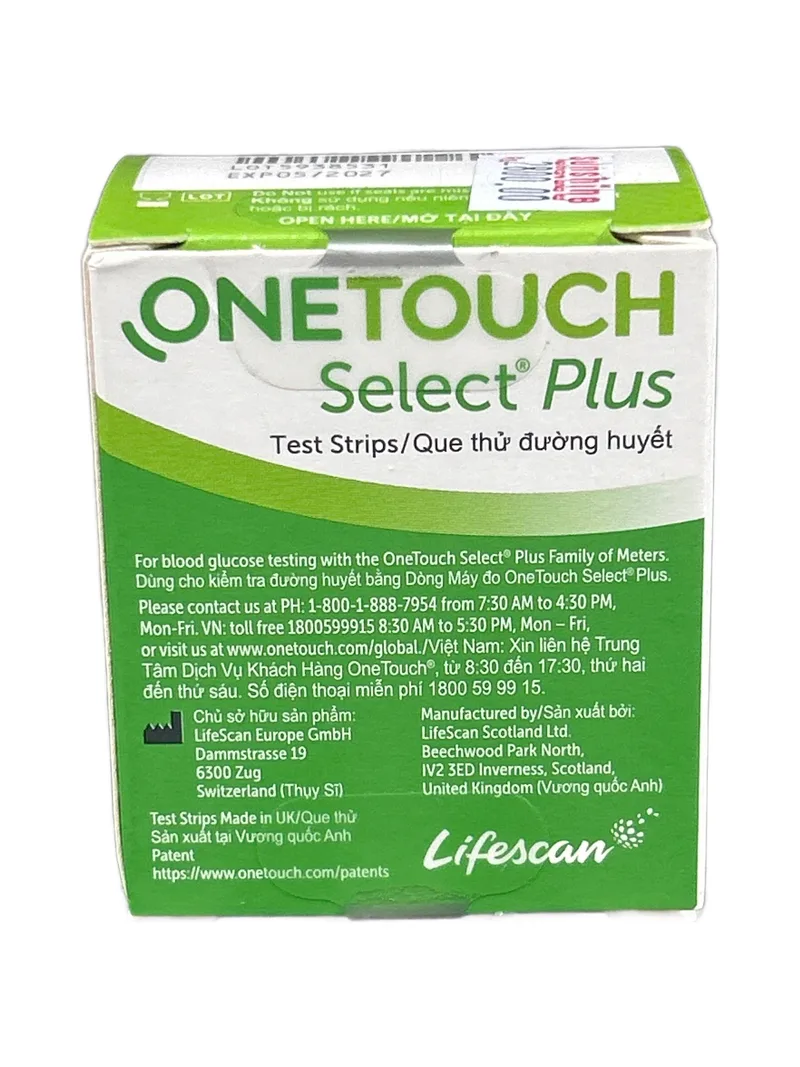 OneTouch Select Plus Test Strips 25 strips Blood glucose test strips