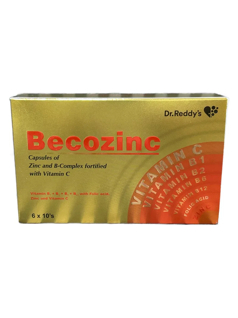 Becozinc Card of 10 capsules Vitamin B complex + zinc + C